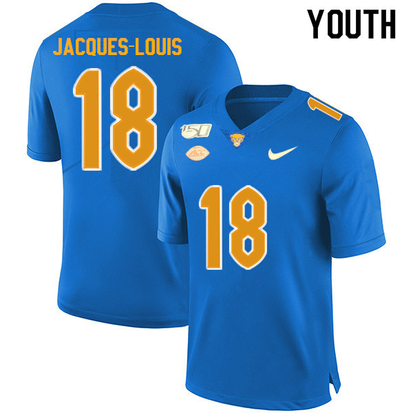 2019 Youth #18 Shocky Jacques-Louis Pitt Panthers College Football Jerseys Sale-Royal